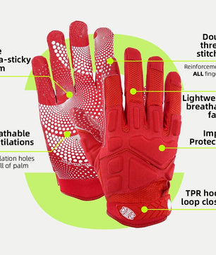 Seibertron Youth G.A.R.G 2.0 Gel-Filled Anti-Impact Ultra-Stick Football Receiver Gloves – Patented Technology for Maximum Grip & Protection