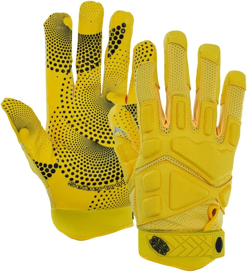 Seibertron Youth G.A.R.G 2.0 Gel-Filled Anti-Impact Ultra-Stick Football Receiver Gloves – Patented Technology for Maximum Grip & Protection