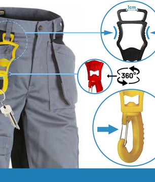 Clip para guantes de trabajo Seibertron: se fija a los pantalones para un fácil acceso