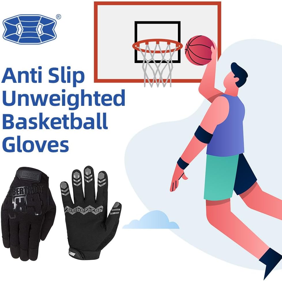 Seibertron Youth Anti Slip Unweighted Basketball Gloves Ball Handling Gloves (Basketball Training Aid) Or Driving Gloves