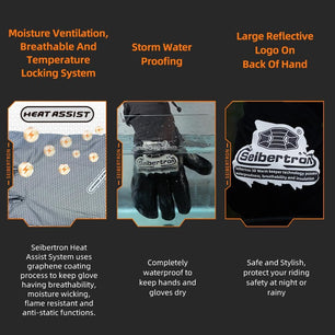 Seibertron Waterproof Windproof Motorcycle Glove Rain Cover