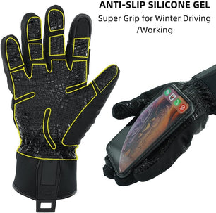 Seibertron S.C.W.G 2.0 Waterproof Winter -4℉ Cold Proof Touchscreen Anti Slip Palm Impact Gloves for Cycling Motorcycle