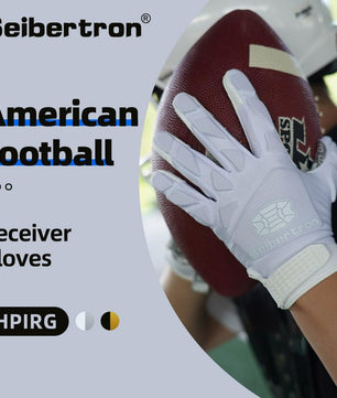 Seibertron H.P.I.R.G Touchscreen Lineman and Football Receiver Gloves, Flexible Breathable Impact Protection Back of Hand Glove Adult and Youth Sizes
