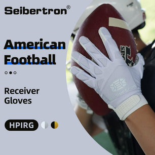 Seibertron H.P.I.R.G Touchscreen Lineman and Football Receiver Gloves, Flexible Breathable Impact Protection Back of Hand Glove Adult and Youth Sizes