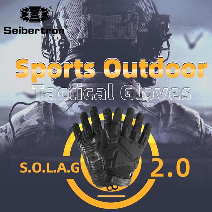 Seibertron Adult Or Youth S.O.L.A.G 2.0 Sports Outdoor Water Resistant Full Finger Touchscreen Gloves