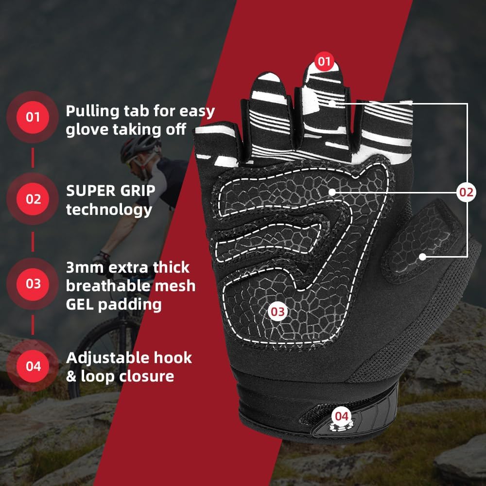 Seibertron Adult Dirtclaw Anti-Slip Fingerless Gloves: Perfect for Off-Road, BMX, and Motocross Adventures