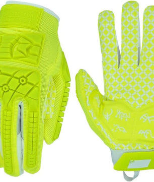 Seibertron Youth Full Finger Lineman 2.0 Padded Palm Football Receiver Gloves, Flexible TPR Impact Protection Back of Hand Glove