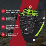 Guantes sin dedos Seibertron Dirtclaw Youth BMX MX ATV MTB para carreras de ruta, ciclismo de montaña, ciclismo todoterreno/motocross, acolchados en gel, antideslizantes, con palma y sin dedos, para deportes de motocross 