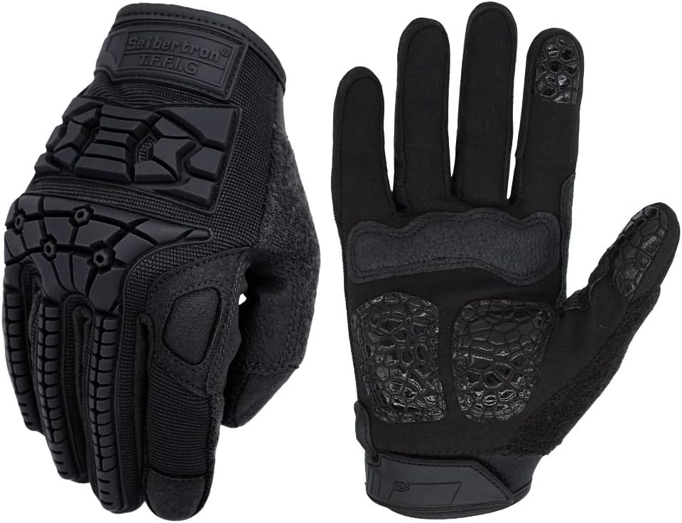 Seibertron T.F.F.I.G 2.0 Men's Tactical Gloves Flexible Rubber for Hunting Hiking Airsoft Paintball Motorcycle Motorbike Riding Outdoor Gloves