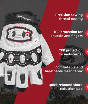 Seibertron Dirtclaw Adult BMX MX ATV MTB Road Racing Mountain Bike Bicycle Cycling Off-Road/Dirt Bike Gel Padded Anti - Slip Palm Fingerless Gloves Motorcycle Motocross Sports Gloves