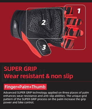 Seibertron Dirtclaw Adult BMX MX ATV MTB Road Racing Mountain Bike Bicycle Cycling Off-Road/Dirt Bike Gel Padded Anti - Slip Palm Fingerless Gloves Motorcycle Motocross Sports Gloves