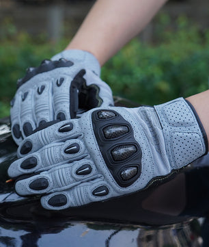 Seibertron SPS2 Plus Youth Summer Motorcycle Gloves – Genuine Leather, Breathable, Carbon Fiber, Abrasion-Resistant, Anti-Slip Design for Enhanced Comfort and Protection