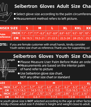 Seibertron SPS-10 Youth Motorcycle Riding Gloves – Breathable, Durable, Anti-Slip, Touchscreen Leather Gloves for Spring, Summer, and Fall