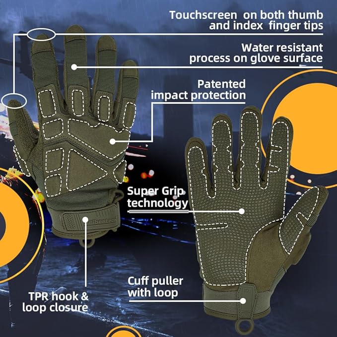 Seibertron Adult Or Youth S.O.L.A.G 2.0 Sports Outdoor Water Resistant Full Finger Touchscreen Gloves