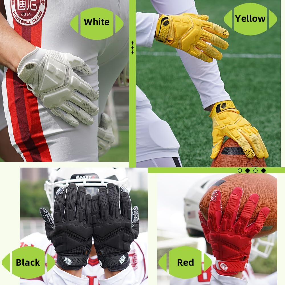 Seibertron G.A.R.G 2.0 Gel-Filled Anti-Impact Ultra-Stick Football Receiver Gloves – Patented Technology for Maximum Grip & Protection