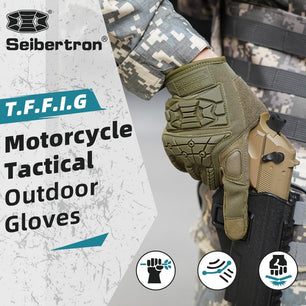 Seibertron T.F.F.I.G 2.0 Men's Tactical Gloves Flexible Rubber for Hunting Hiking Airsoft Paintball Motorcycle Motorbike Riding Outdoor Gloves