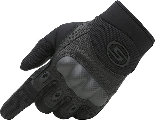 Seibertron Carbon Fiber Hard Knuckle Sheepskin Palm Motorcycle Gloves