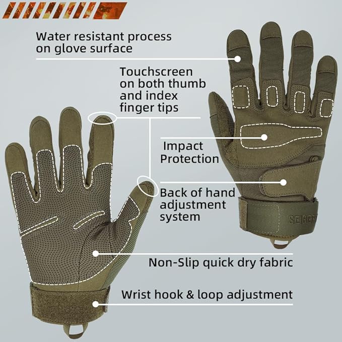 Seibertron Adult Or Youth S.O.L.A.G Sports Outdoor Water Resistant Full Finger And Half Finger Touchscreen Gloves