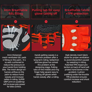 Seibertron Dirtclaw Youth BMX MX ATV MTB Road Racing Mountain Bike Bicycle Cycling Off-Road/Dirt Bike Gel Padded Anti - Slip Palm Fingerless Gloves Motorcycle Motocross Sports Gloves