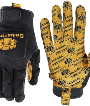 Seibertron H.P.I.R.G Touchscreen Lineman and Football Receiver Gloves, Flexible Breathable Impact Protection Back of Hand Glove Adult and Youth Sizes