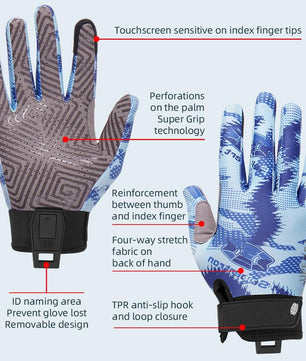 Seibertron Adult S.P.S.G-5 Ultimate Disc Golf Gloves Super Grip and Disc Gloves Sun Protection Breathable Touchscreen Sport Frisbee Glove with Glove Clip