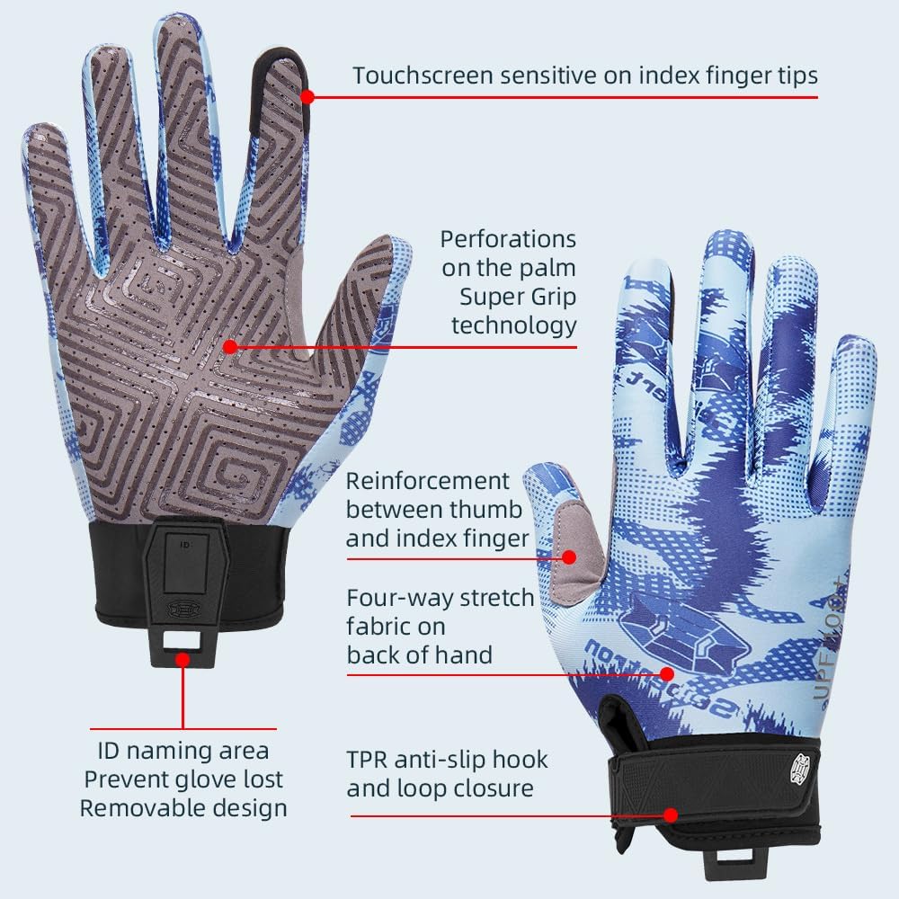 Seibertron S.P.S.G-5 Ultimate Disc Golf Gloves Super Grip and Disc Gloves Sun Protection Breathable Touchscreen Sport Frisbee Glove with Glove Clip