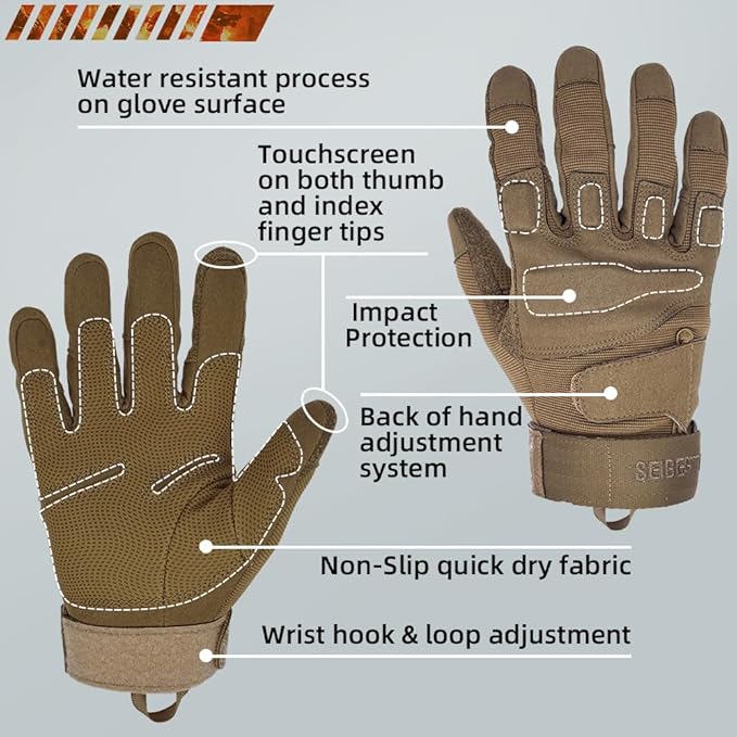 Seibertron Adult Or Youth S.O.L.A.G Sports Outdoor Water Resistant Full Finger And Half Finger Touchscreen Gloves