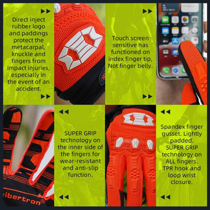 Seibertron Youth Dirtpaw Unisex BMX MX ATV MTB Racing Mountain Bike Bicycle Cycling Off-Road/Dirt Bike Gloves Road Racing Motorcycle Motocross Sports Gloves Touch Recognition Full Finger Glove