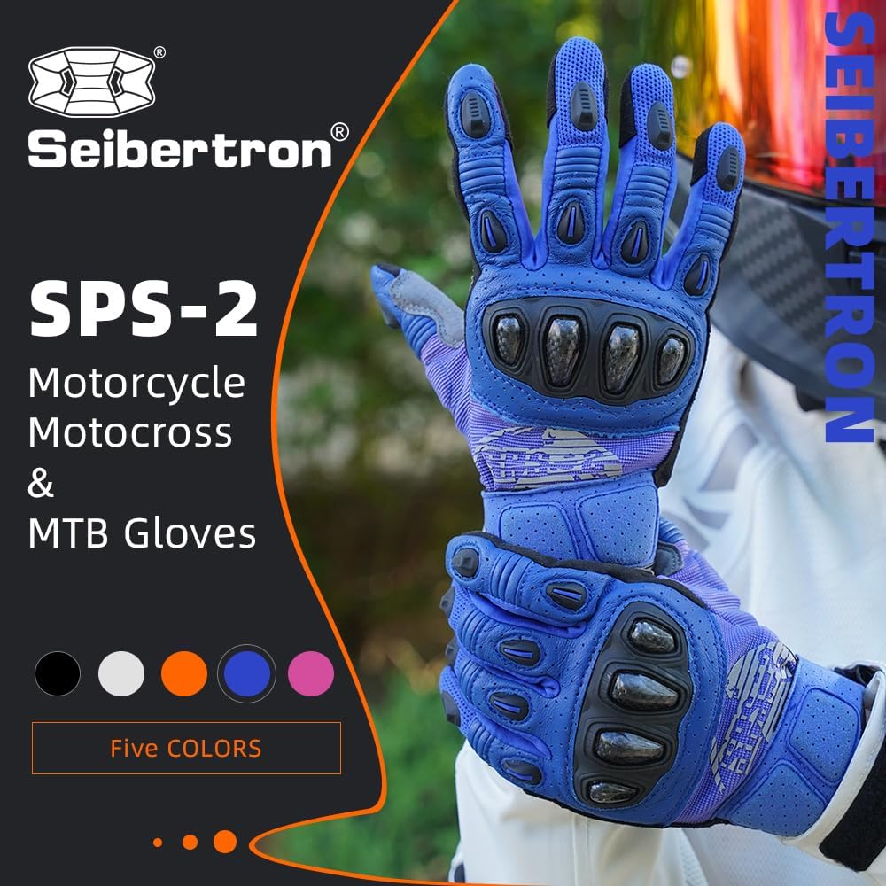 Seibertron SPS-2/SPS-5 Unisex Touchscreen Motorcycle Gloves for Road Racing and MTB Sports