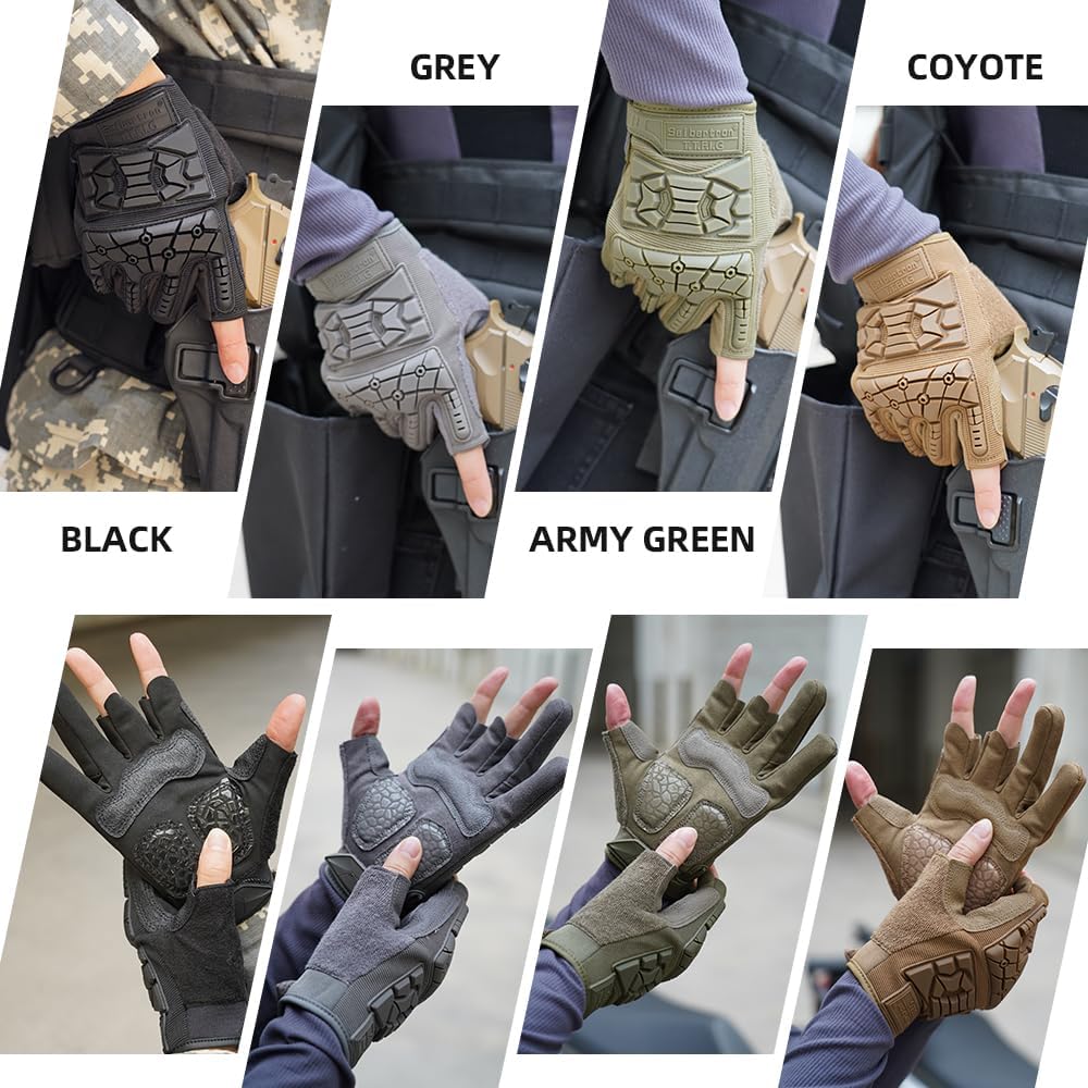 Seibertron T.T.F.I.G 2.0 Men's Tactical Military Gloves with Flexible Rubber Knuckles for Combat, Hunting, Airsoft, Paintball, Motorcycle Riding & Outdoor Activities