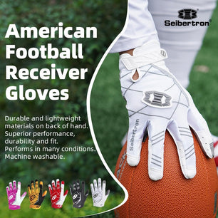 Seibertron Pro 3.0 Elite Ultra-Stick Sports Receiver Glove Football Gloves Youth and Adult