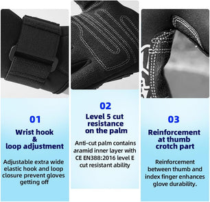 Seibertron Patented C.R.D.G 1.0 / C.R.D.G  2.0 Aramid Anti-Cut Puncture Resistant Diving Gloves