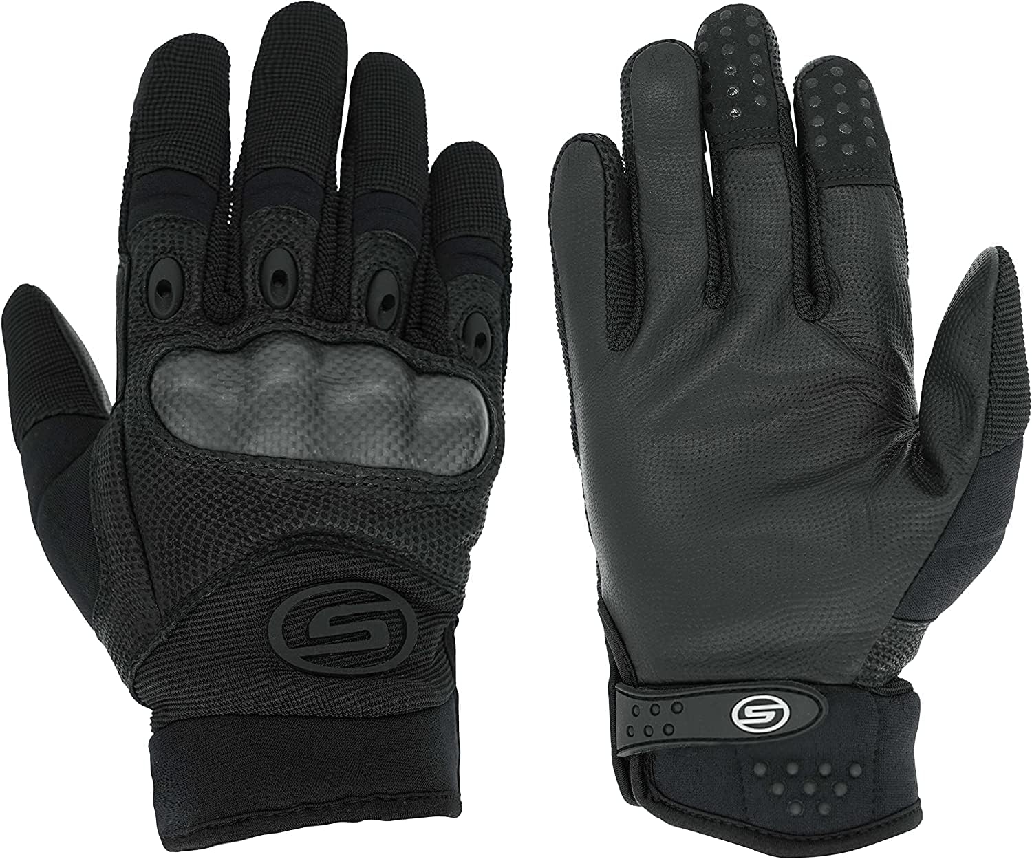 Seibertron Carbon Fiber Hard Knuckle Sheepskin Palm Motorcycle Gloves