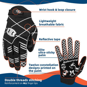 Seibertron Pro 3.0 Twelve Constellations Elite Ultra-Stick Sports Receiver Glove Football Gloves Youth