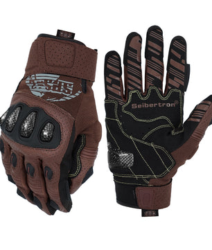 Seibertron SPS2 Plus Youth Summer Motorcycle Gloves – Genuine Leather, Breathable, Carbon Fiber, Abrasion-Resistant, Anti-Slip Design for Enhanced Comfort and Protection