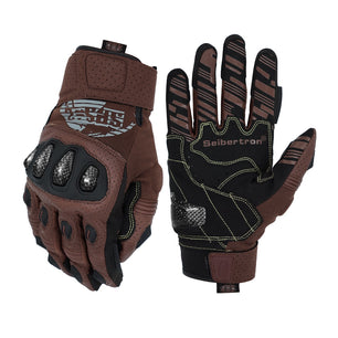 Seibertron SPS2 Summer Motorcycle Gloves – Genuine Leather, Breathable, Carbon Fiber, Abrasion-Resistant, Anti-Slip Design for Enhanced Comfort and Protection