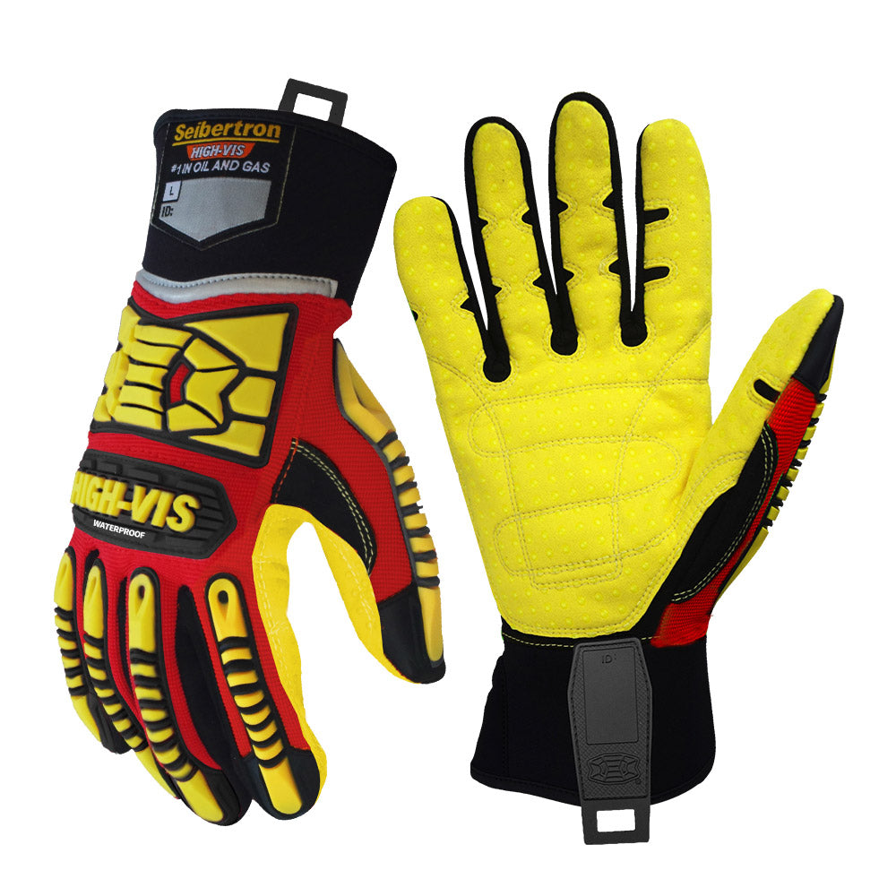 Seibertron SDXB Waterproof Anti-Slip Gloves with TPR Impact Protection, Hipora Waterproof Insert & Reflective Tape for Oil & Gas, Heavy Duty Work