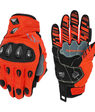 Seibertron SPS-7 motorcycle gloves in Fluorescent Orange