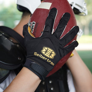 Seibertron H.P.I.R.G Touchscreen Lineman and Football Receiver Gloves, Flexible Breathable Impact Protection Back of Hand Glove Adult and Youth Sizes