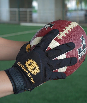 Seibertron H.P.I.R.G Touchscreen Lineman and Football Receiver Gloves, Flexible Breathable Impact Protection Back of Hand Glove Adult and Youth Sizes