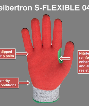 Seibertron S-Flexible 04 HPPE Oilfield Impact Cut 5 Sandy Nitirle Hand Coated Mechanical Gloves