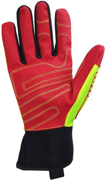 Seibertron HIGH-VIS HRIG Anti Impact Work Gloves Hi-Vis Oil and Gas Water Resistant Safety Heavy Duty Utility Mechanic Rigger Glove with TPR Protection Yellow Red CE EN388 4132