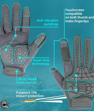 Heavy-duty tactical gloves for shooting, riding, and combat