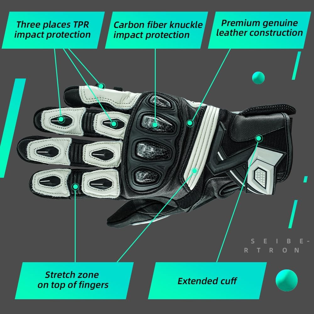 Impact protected leather gloves for riding