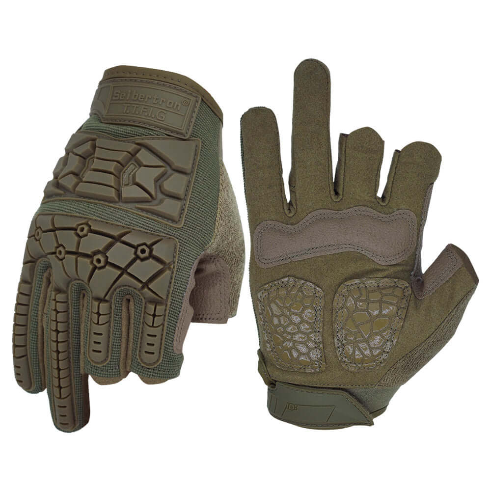 Men's tactical gloves with flexible rubber knuckle defense