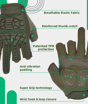 Heavy-duty military gloves with flexible and breathable design