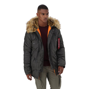 Seibertron Men's N-3B Slim-Fit Waterproof/Water Repellent Parka with Removable Faux Fur Hood Trim