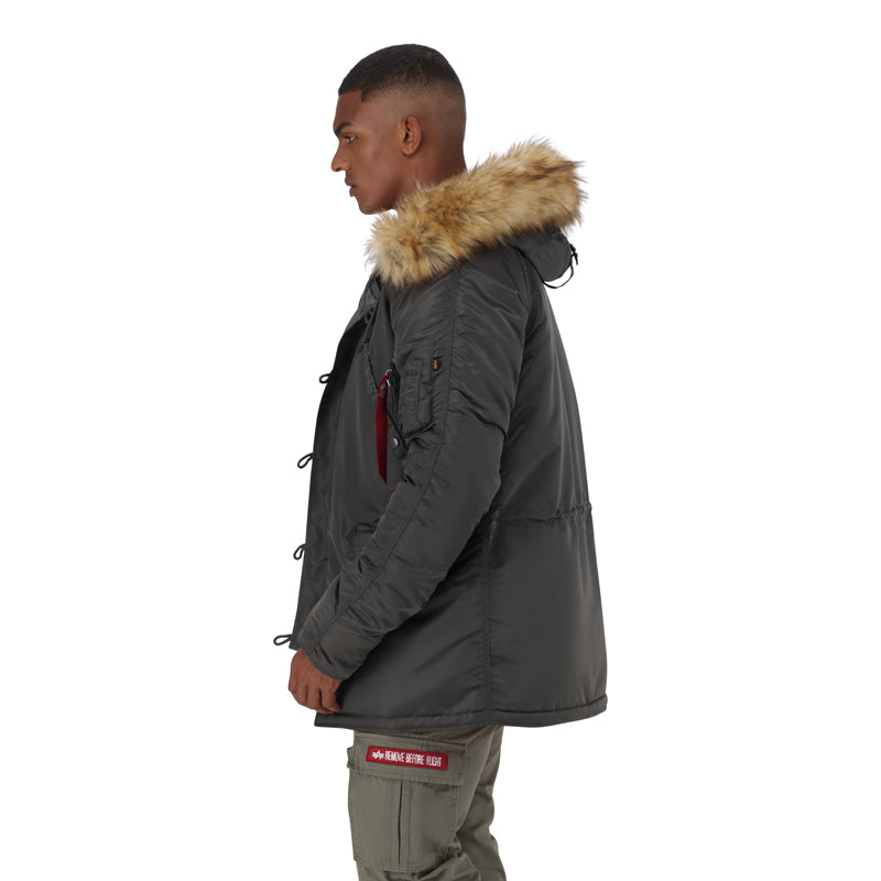 Mens slim shops fit parka jacket