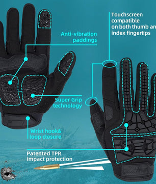 Rubber knuckle gloves providing extra impact resistance for airsoft and paintball