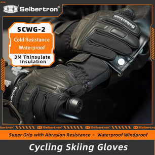 Seibertron S.C.W.G 2.0 Waterproof Winter -4℉ Cold Proof Touchscreen Anti Slip Palm Impact Gloves for Cycling Motorcycle